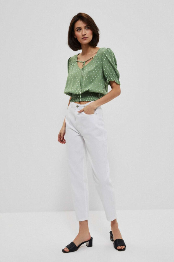 Jeansy białe mom fit