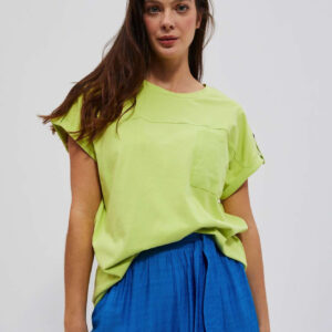 T-shirt z kieszonką neonowy