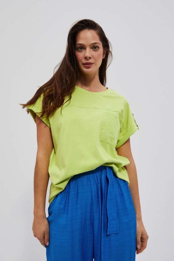 T-shirt z kieszonką neonowy