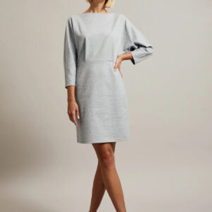 Gładka sukienka o długości przed kolano szara