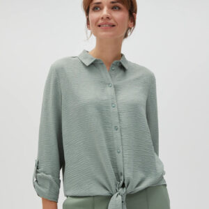 862e9e13e4211ad7e27f40c757380cecd7c2e31a Koszula z wiązaniem oliwkowa