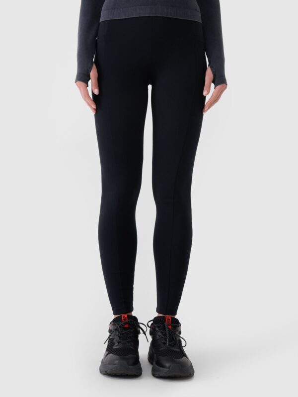4F Legginsy dzianinowe z wiskozą damskie - czarne