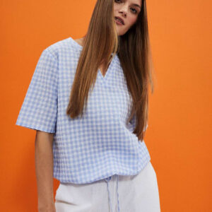 86a74236848c3cc69c5240f29273b3aaf6153e57 Koszula z wiązaniem biało niebieska