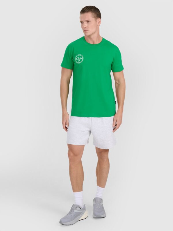 4F T-shirt regular z nadrukiem męski - zielony