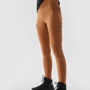 4F Spodnie do biegania w terenie szybkoschnące damskie - brązowe