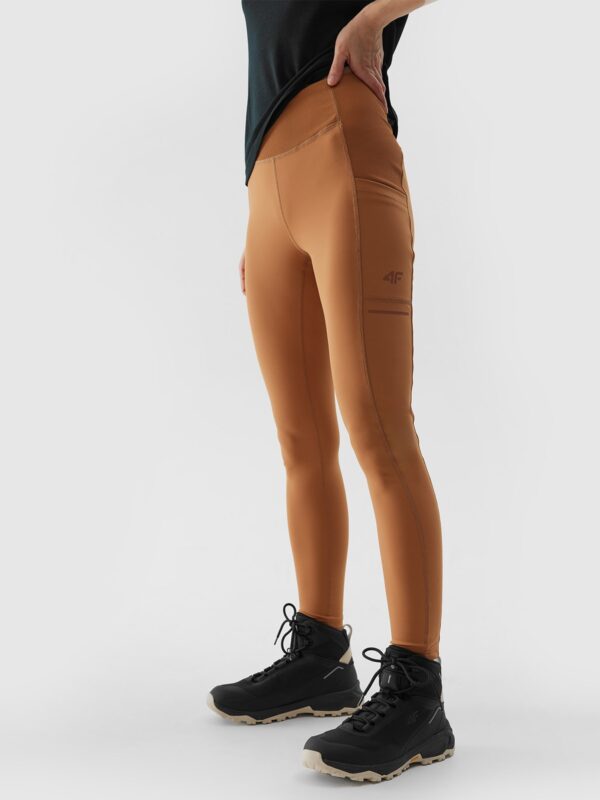 87d06f7431fc3fdf2f05dd29833e4b6abc7dbf9e 4F Spodnie do biegania w terenie szybkoschnące damskie - brązowe