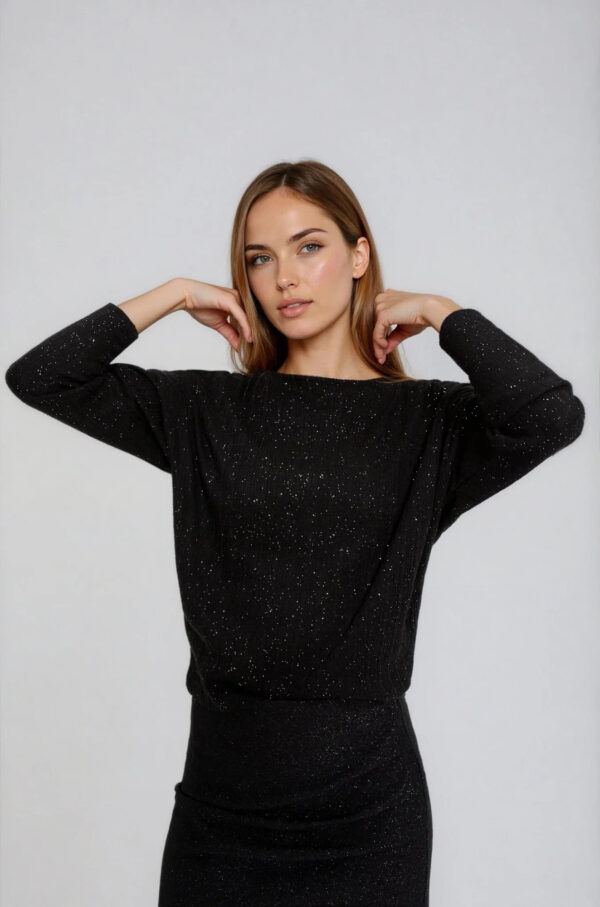 Błyszcząca bluzka czarna