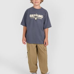 8883c5c07f3a06686bfa4e5ca9a0d2afd254ac4c 4F T-shirt oversize z nadrukiem chłopięcy - szary 164 (13-14 lat)