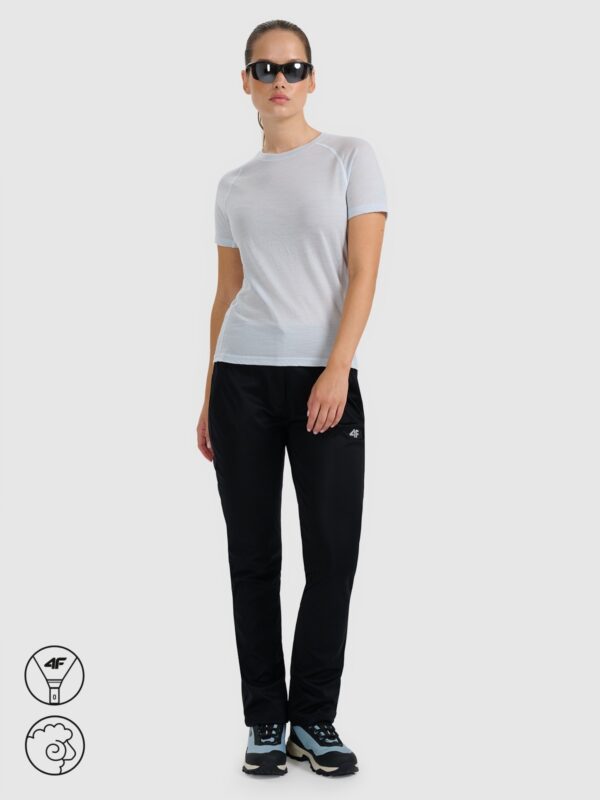 4F Koszulka trekkingowa z wełną merino damska - niebieska