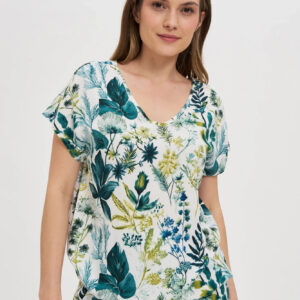 88caf879feaa392dbf0e78d24bb0540ee359a48e Koszula w roślinny wzór biała