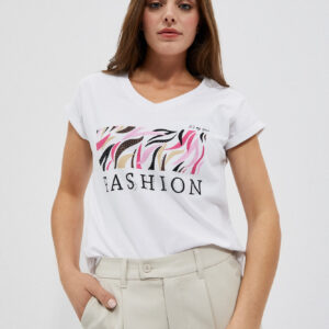 88d17f4dc09fb4f130ce0b46473bb4b4ae1a3978 Bawełniany t-shirt z napisem biały