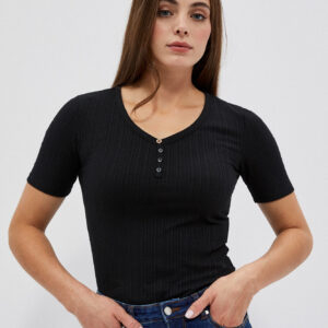 88e0debfae404cc1bdca21a12e030109078a1f2d Bluzka z okrągłym dekoltem i guzikami