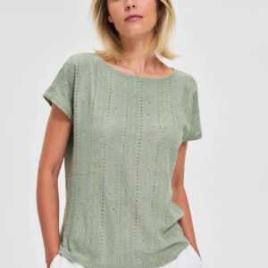 Bluzka z krótkimi rękawami oliwkowa