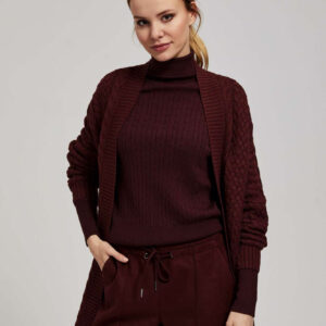 Długi kardigan kasztanowy