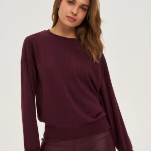 Bluza z dżetami burgundowa