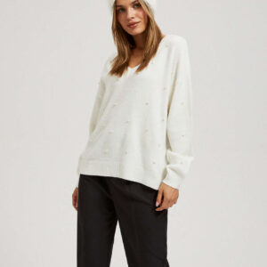 Ciepła opaska na głowę perłowa