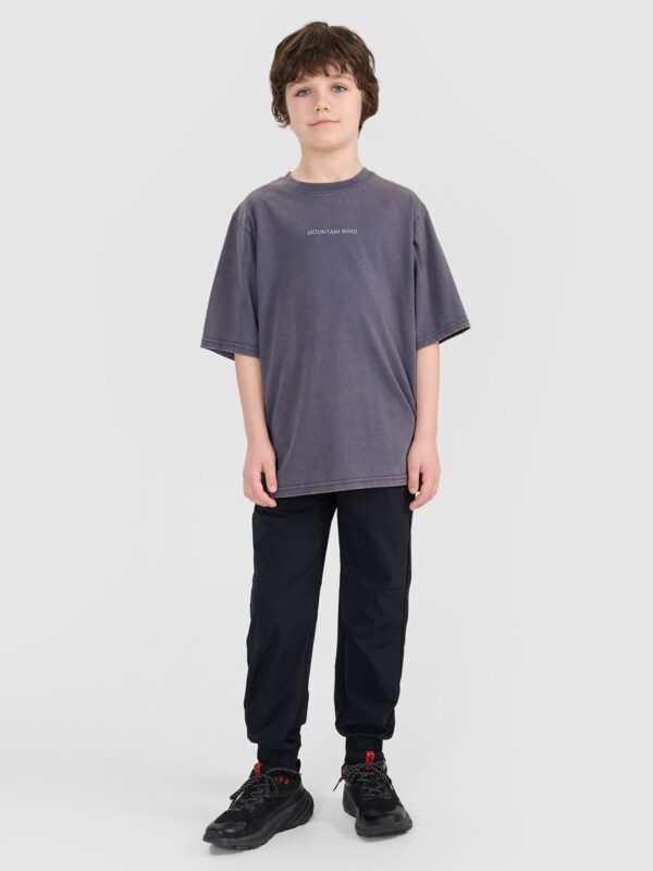 4F T-shirt oversize z nadrukiem chłopięcy - szary 152 (11-12 lat)