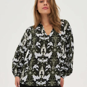 Koszula z wiskozy ciemnooliwkowa