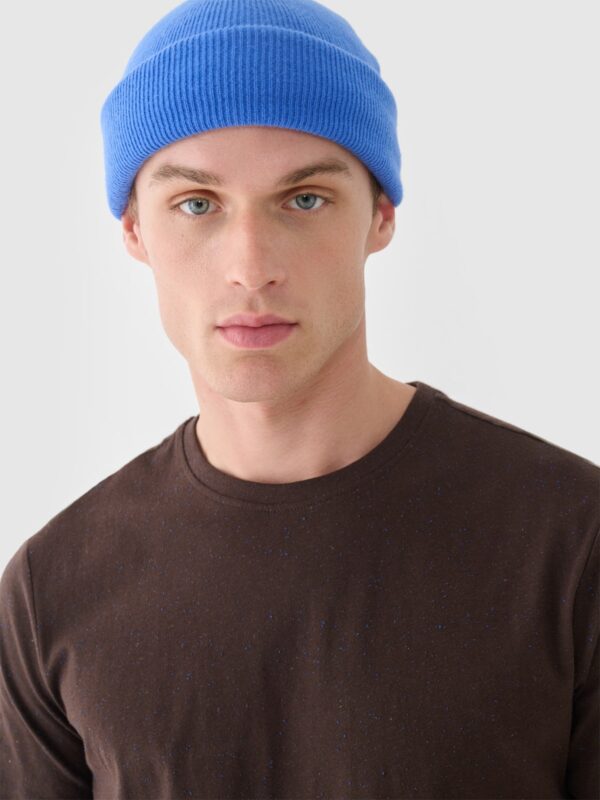 4F T-shirt regular gładki męski - brązowy