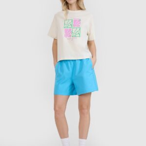 4F T-shirt oversize z nadrukiem damski - biały