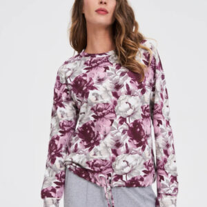 Bluza w kwiaty biała