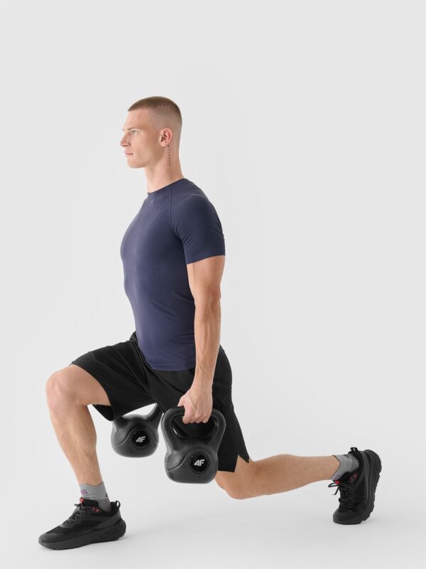 4F Koszulka treningowa bezszwowa szybkoschnąca męska 4F x Robert Lewandowski - granatowa