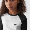 8bd9cb7121e631016a08069399b40269414252e3 4F Longsleeve regular gładki dziewczęcy - czarny 122 (6-7 lat)