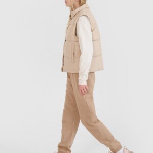 4F Bezrękawnik puchowy z wypełnieniem syntetycznym dziewczęcy - brązowy 128 (7-8 lat)