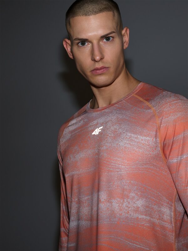 4F Koszulka rowerowa z długim rękawem męska - pomarańczowa