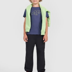 8d2242bc099434ccdeed5191a160320cf0788935 4F T-shirt regular z nadrukiem chłopięcy - granatowy 122 (6-7 lat)