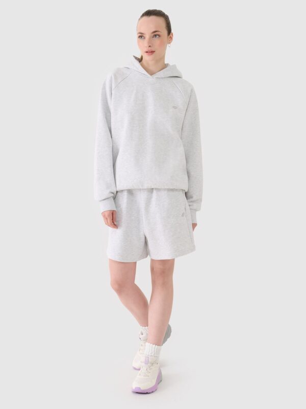 4F Bluza dresowa nierozpinana z kapturem uniseks - szara