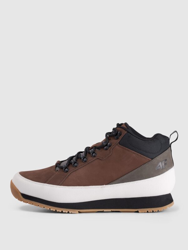 4F Buty przejściowe miejskie męskie - brązowe