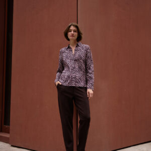 Wiskozowa koszula w panterkę różowa