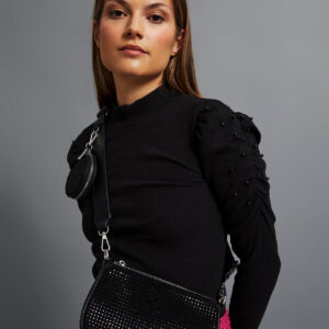 Torebka na ramię zapinana na zamek czarna