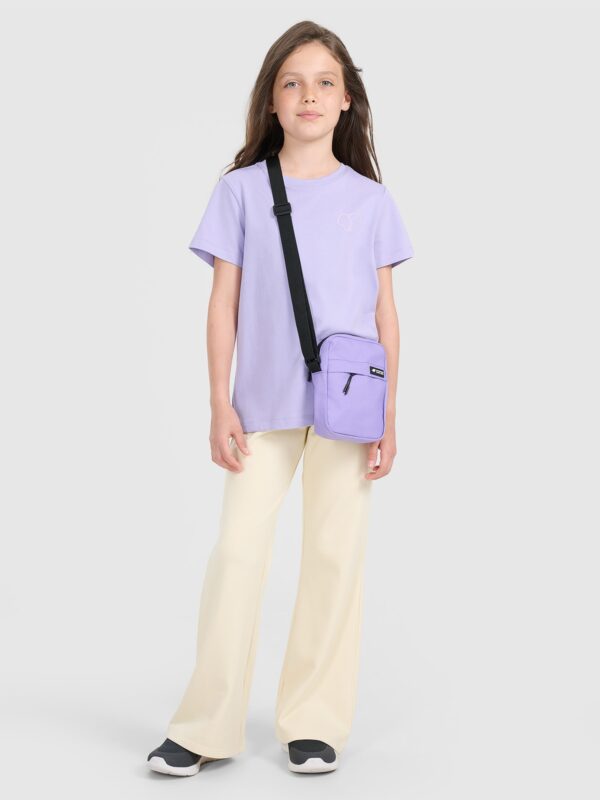 4F T-shirt regular z nadrukiem dziewczęcy - fioletowy 152 (11-12 lat)