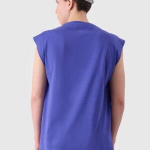 4F Tank top oversize z nadrukiem męski - fioletowy