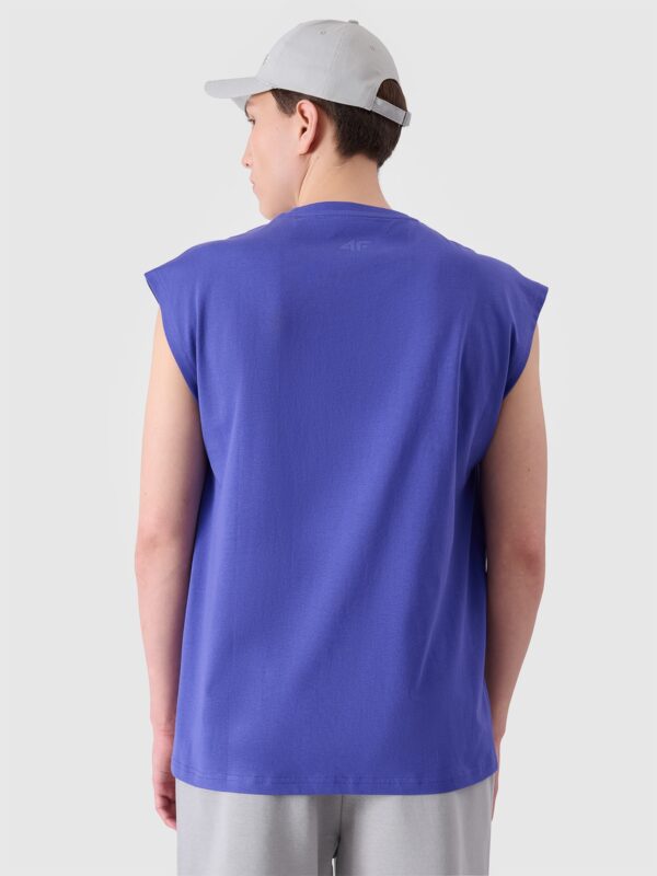 4F Tank top oversize z nadrukiem męski - fioletowy