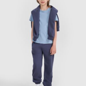 8e8a958f45e7b3021e9593fedf5c67a854e4c165 4F T-shirt regular gładki dziewczęcy - niebieski 122 (6-7 lat)