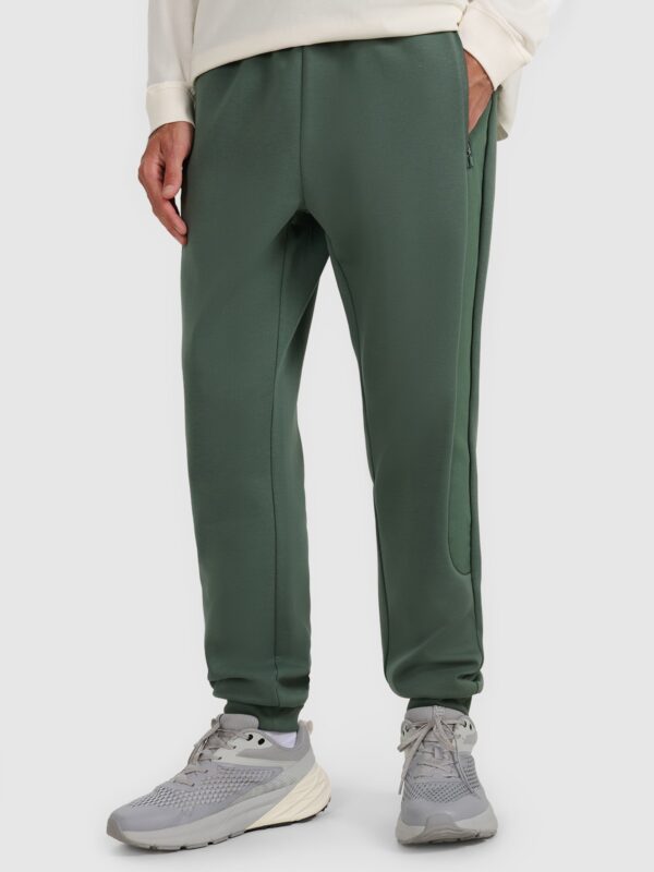 4F Spodnie dresowe joggery męskie - oliwkowe/khaki