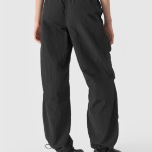 4F Spodnie parachute joggery dziewczęce - czarne 122 (6-7 lat)