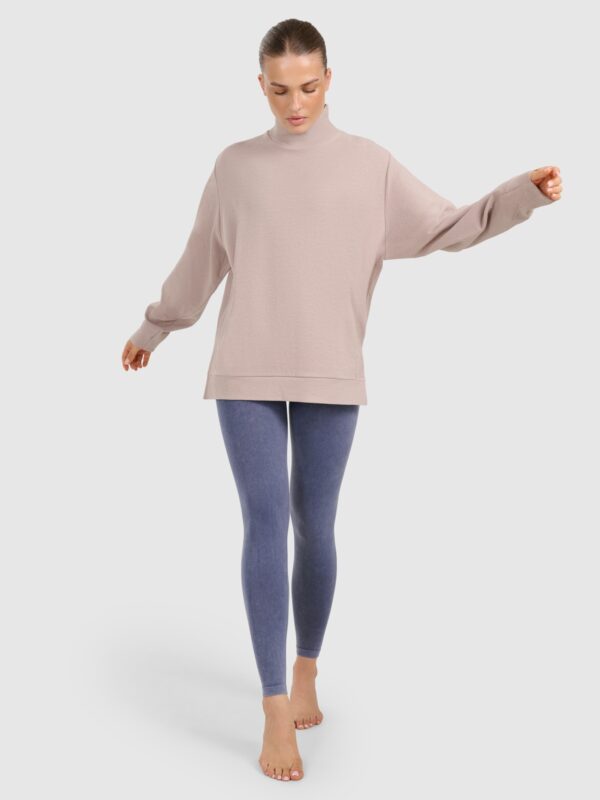 4F Bluza dresowa do jogi i pilatesu damska - beżowa