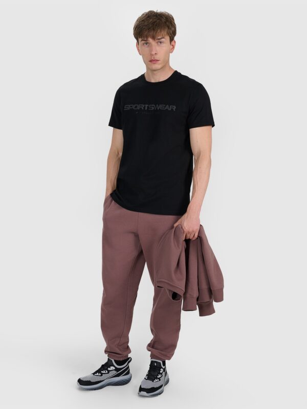 4F T-shirt regular z nadrukiem męski - czarny