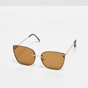 Okulary przeciwsłoneczne z metalowymi oprawkami brązowe