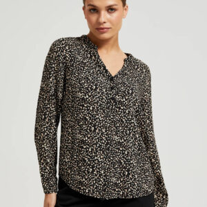 Wzorzysta koszula z długimi rękawami czarna