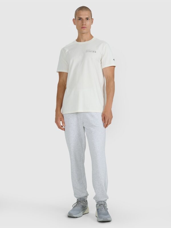 4F T-shirt regular z nadrukiem męski - biały