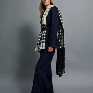 Szalik w kratę czarny