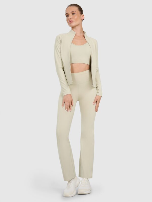 4F Spodnie treningowe szybkoschnące z prostymi nogawkami damskie - beżowe