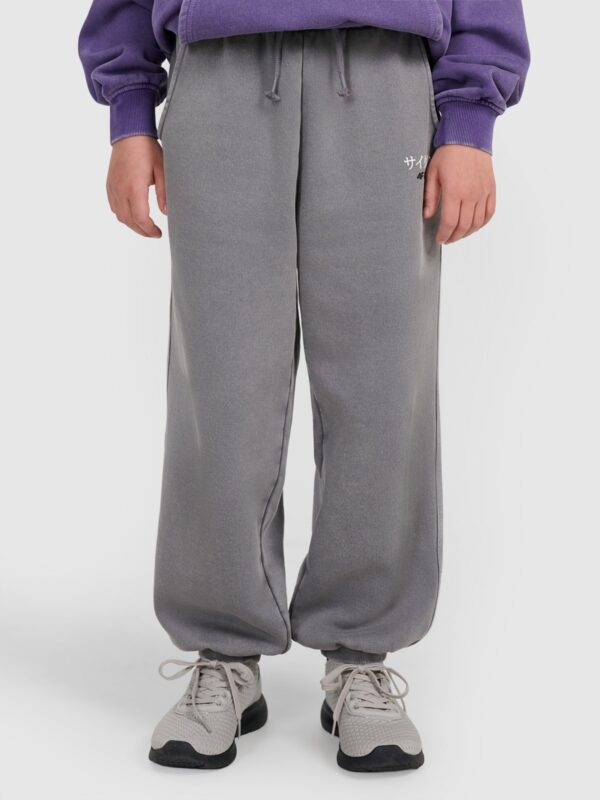 4F Spodnie dresowe joggery chłopięce - szare 140 (9-10 lat)