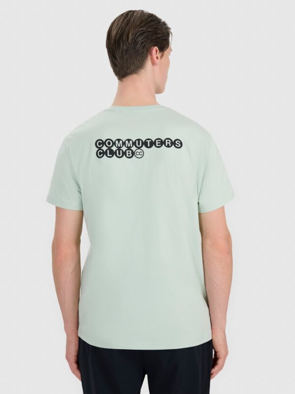 4F T-shirt regular z nadrukiem męski - turkusowy