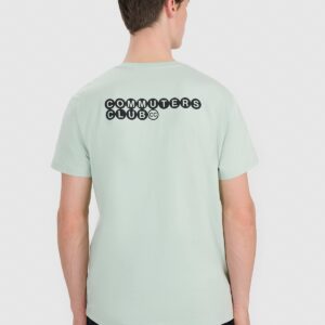 4F T-shirt regular z nadrukiem męski - turkusowy